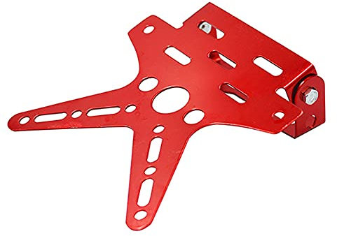 Motorrad Nummer Kennzeichenhalter, Asudaro Motorrad Lizenz Kennzeichen Halter Halterung Einstellbare Nummernschildhalter Universal Aluminiumlegierung Motorrad Rahmen Halter,Rot