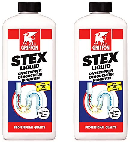 Bricoloco Desatascador líquido profesional tuberías de desagües de ducha, wc, lavabos, fregaderos, cocinas. Pack 2 uds. Elimina obstrucción y malos olores de pelos, jabón, aceite, comida (2)