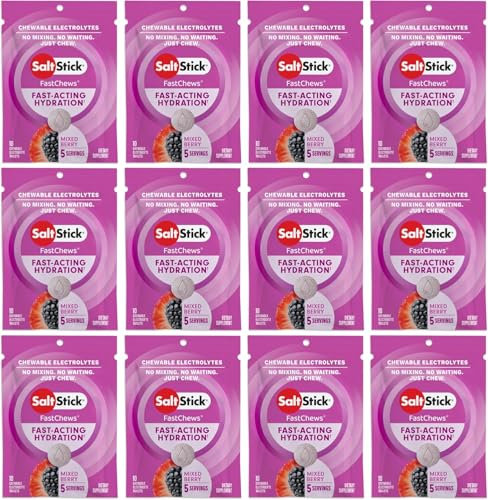 SaltStick Fastchews Mixed Berry Box (12 Tüten á 10 Elektrolyt-Kautabletten)