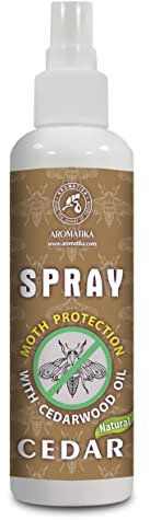 Mottenspray 250ml mit Zedernholzöl und Zitroneöl - Natürlicher Mottenschutz - Schrankerfrischer - Mottenschutz für Kleiderschrank - Duftspray - Raumspray - Mottenbekämpfung