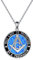 YFN Freimaurer Anhänger Halskette Sterling Silber für Männer, Freimaurer Kompass Symbol Opal Schmuck Geschenke für Frauen Männer 18+2