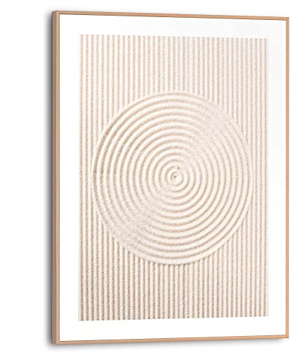 REINDERS Gerahmtes Bild, Sandkreise, Wohnzimmer, Bilder, Wanddeko, Room Decor, MDF, Beige, 40x30cm