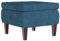 vidaXL Hocker, Sitzhocker Fußhocker mit Holzbeinen, Polsterhocker Fußbank für Wohnzimmer Schlafzimmer Flur, Fußstütze Ottomane, Modern, Blau Samt