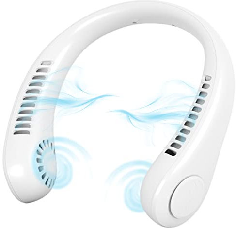 Portable Neck Fan,Bladeless USB Mini Fan with 360°Airflow,Cooling Summer Vaneless Hanging Neck Fans Three-speeds Change for Working, Cooking, Travel, Sports Carry, Outdoor Activities