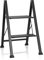 hjh OFFICE 801204 Klapptritt 2 Stufen SOLID W5 Stahl Trittleiter, bis 150 kg belastbar, Tritt klappbar, Schwarz