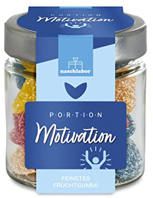 Portion Motivation Fruchtgummi-Mix - Der Motivationsschub zum naschen für die Arbeit, die Schule oder die Uni oder als Geschenk für Freunde, Kollegen oder Kommilitonen