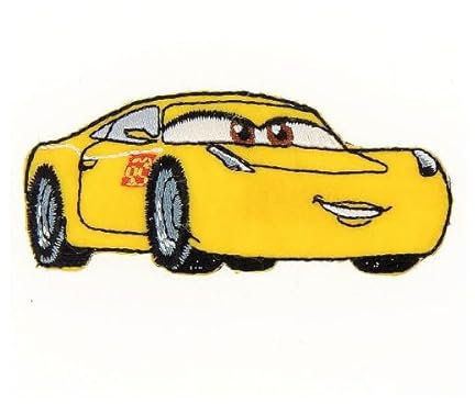 Aufnäher/Bügelbild - CARS 3 CRUZ RAMIREZ Disney - gelb - 7,2x3,1cm - Patches Aufbügeln