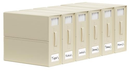 SheetCube Bettlaken-Organizer und Aufbewahrung, 6 Stück, faltbarer Leinen-Schrank-Organizer mit Fenster und Etikett, Bettwäsche-Ordner, Aufbewahrungsbox für Decke, Bettbezug-Set, Bettlaken-Set – Beige
