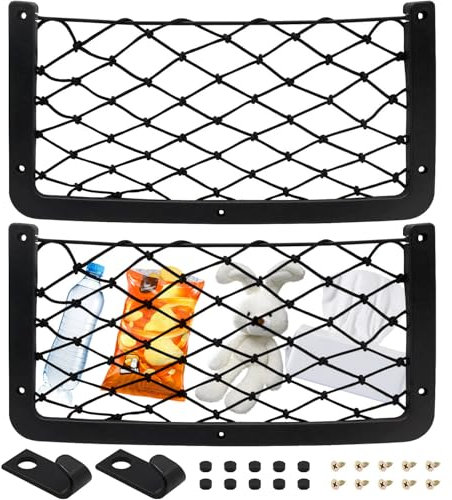 Norhogo Lot de 2 filets de rangement en maille élastique pour camping-car, caravane, bateau, voiture, accessoires pour ranger téléphone, bouteille d'eau, articles de toilette