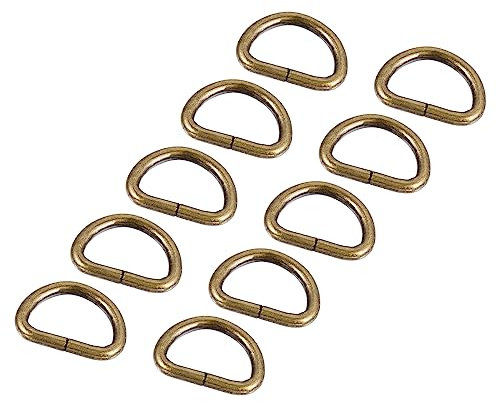 QUARKZMAN 10mm D Ring x 100Stk Halbrund Ungeschweißt für Schlüssel und Schürzenbänder [Bronze Ton]