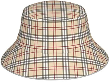 874 Fischerhut Karierte Dekoration Buschhut Unisex Outdoor Hut Faltbar Bucket Hüte Für Damen Reisen Trekking