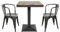 Table de Bistro Table de Café Table de Bar Table de Salle à Manger Repas Dîner Restaurant Maison Intérieur MDF, Table de Cuisine Planche de Bois + Pieds en Fer, (60 x 60 x 75 cm (Ancienne))