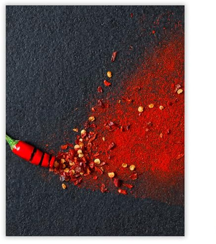 SMTDeco Herdabdeckplatte 40×52 cm – Mehr Arbeitsfläche, Spritzschutz & Schneidebrett – ESG Glas, kratzfest – für Induktion/Ceranfeld – 1-teilig, Motiv Chili Rot