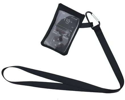 rainbowstar Diabetes Supplies Pouch with Lanyard Hook Touchscreen Transparent Window for Dexcom Receiver G7 Case Blood Glucose Meter Pouch