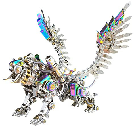 Amecon 3D Metall Puzzles Tiger mit Flügel Kit für Erwachsene, 700 Teile 3D Metal Mechanical Tiere Puzzle Modell, Adventskalender 2023 Puzzle Geschenk Ornamente