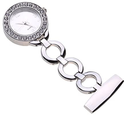 Amosfun 1stück Chic Rolling Diamond Nurse Pocket Watch Silberne Arztuhr Für Krankenschwestern Und Pflegekräfte Taschenuhr Mit Clip Für Täglichen Gebrauch