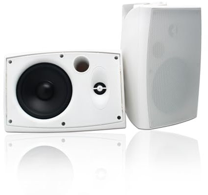 Herdio 6,5 Pollice Bluetooth Altoparlanti da esterno Casse per Esterno 400 Watt Diffusori da Esterno Casse per Esterno Per Esterno,Camper, Giardino, Terrazza, Ristorante, Home Theatre(Coppia, Bianco)