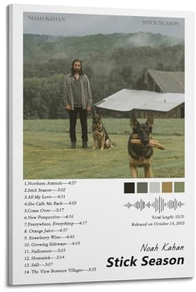 AYUBQ Noah Kahan Posteralbum, Poster, für Schlafzimmer, Wandkunst, Album, Musik, künstlerisches Albumcover, Poster, 20 x 30 cm, Rahmenstil