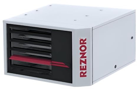 Reznor 250,000 BTU Commercial Natural Gas Garage Heater Ceiling Mount, Warehouse, and Gas Shop Heater Unit | Quiet Forced Air, Low Static Propeller Fan | UDXC-250