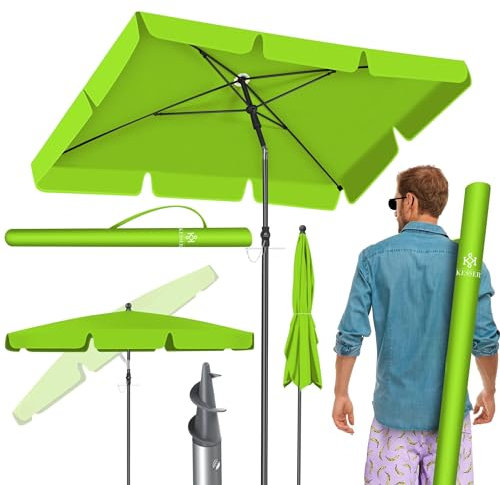 KESSER® Parasol rectangulaire avec Housse de protection et sac de transport | Parasol de jardin | Parasol de terrasse | Parasol 250 x 125 cm pour balcon, jardin et terrasse