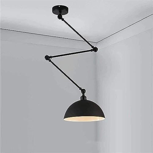 Pendant lamp fitting chandelier Long Swing Arms Kitchen Island with Extra Long Adjustable Cord Industrial Metal Dome Hanging Lamp Farmhouse for Dining Room Restaurant Home Bar