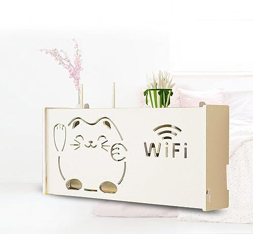 Router-Rackmontage, WLAN-Aufbewahrungsbox, Wandmontage, WLAN-Router-Regal, Wandregal für WLAN-Box, B52 x 9,5 x 25 cm