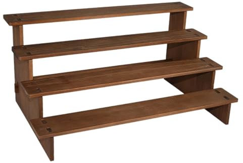 perfk Espositore da banco in Legno Alzata espositore a 4 gradini Alzata per servire a più Livelli Versatile Supporto per Cupcake Scala per Figure Bottiglie, 40x24x19 cm