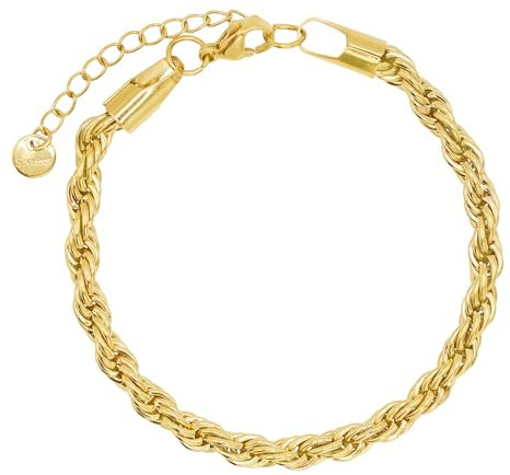 Heideman Armband Damen aus Edelstahl gold farbend poliert Armkette für Frauen mit verstellbarem Karabinerverschluss