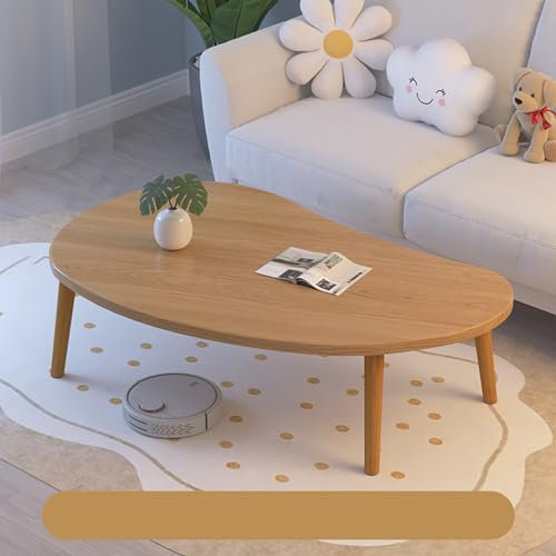 Mesa Centro Baja Convertible en Mesa de Comedor - Mesita Lateral para Sofá, Auxiliar de Salón, Café - Muebles Sala de Estar (Color Madera, 80x40x42cm)