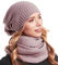 Hilltop Winter Kombi 2er Set aus Winter Schal und passender Strickmütze, Winter Set:Lavender