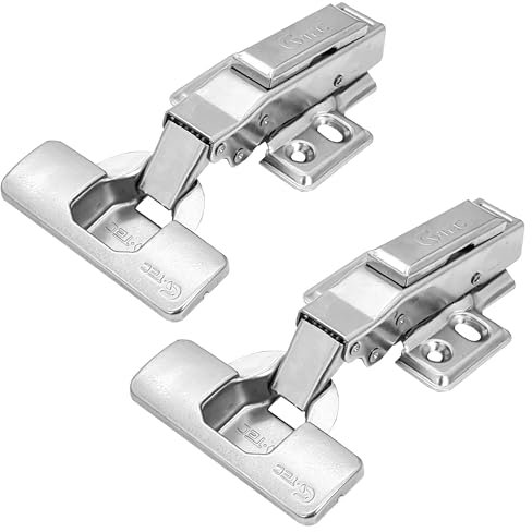 Stolmet Möbelscharniere Topfbänder 2 Stück Scharniere Set Mit Führung Abdeckkappen Öffnungswinkel 110° Soft Close Clip On