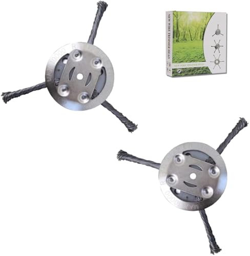2Pcs Steel Razors Trimmer Head, Stahldraht-Rasentrimmerkopf, Freischneider Zubehör, Wildkrautbürste 3 Kopf 5mm Bohrung, Unkrautbürste für Rasentrimmer