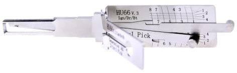 QiDAi HU66 Outil de crochetage et décodeur de serrure, Hu66 v.3 Outil de serrurier 2 en 1 pour voiture, outils multifonctions d'entretien de véhicule