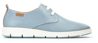 Pikolinos Flache Schuhe in Leder Madrid für Frauen Farbe Denim