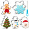 Moldes Galletas Navidad 6 Piezas, Kimfead Cortadores de Galletas Acero Inoxidable - Papá Noel, árbol de Navidad, Hombre de Jengibre, Copo de Nieve, Muñeco de Nieve y 1 Cepillo de Limpieza