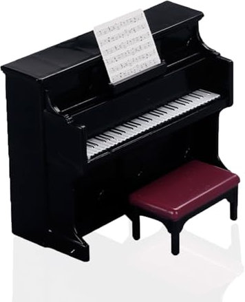 TPZORJX 3 Stück Miniatur Schwarze Klavier Hocker - Simulative Piano Modell Puppenhaus Dekoration Zubehör Kinder Klavier Modell Miniatur, Puppenhausdekorationszubehör