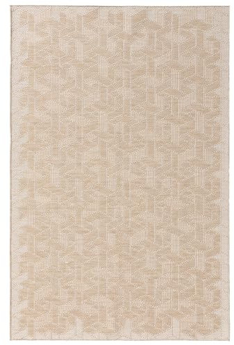 benuta Nest Teppich Bronco - Creme 80x150 cm - Kunstfaser - Outdoor geeignet - Rechteckig & im Style: Geometrisch, Minimalistisch - Pflegeleicht für Wohnzimmer Schlafzimmer