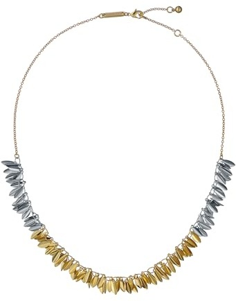 Ted Baker London Pemina Blütenblatt Fransen Halskette für Frauen (Silber/Gold), Messing