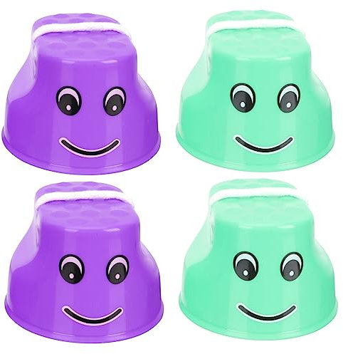 TOBBOMEY Stelzen Für Das Gleichgewichtstraining Von Kindern – 4-teiliges Sprungstelzen-Set Aus Kunststoff – Sicher Für Kinder