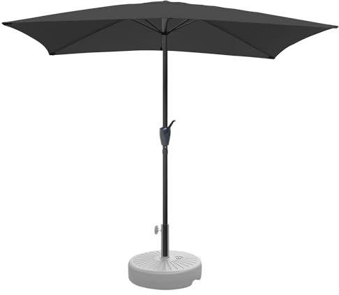 RANSENERS Sonnenschirm 200 * 300cm Rechteckig Kippbar Gartenschirm ohne/mit Schirmständer Optional - Stilvoller Marketschirm mit Sonnenschutz UV50+ und Einfacher Handhabung