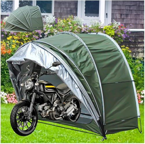 WXF86djl Copertura della Bicicletta Copribici Tenda da Bici appesa Copribici 2 in 1 Deposito Esterno con Doppie Porte for 2-5 Biciclette Copribici