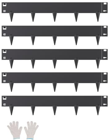 VEVOR Steel Landscape Edging, 5 Packs 39 x 4 in Rust-Resistant Metal Landscape Edging, Bendable Garden Edging Border, Heavy Duty Lawn Edging, Easy-to-Install, Flower Bed Yard Pathway Divider Black