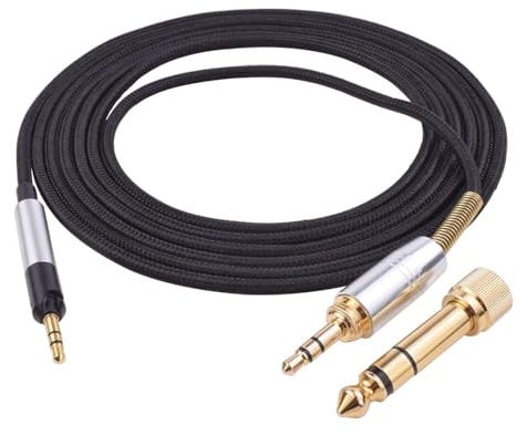 Zosvoses Ersatzkabel HD598 Audiokabel Kompatibel mit Sennheiser HD598 HD558 HD518 HD598Cs HD599 HD569 HD579 Kopfhörer, Kopfhörer Verlängerungskabel Audiokabel mit 6,35 mm Adapter, Geflochten, 2 m