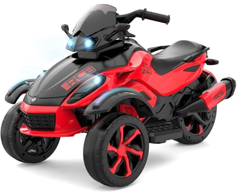 RCB 12V Electric Motorbike Kids, Ride on Motorcycle with 2 Motors, 4km/h Speed, LED Lights, USB, Multi-Types of Music for Early Education, the Best Kids Motorbike Electric for 3-8 Years