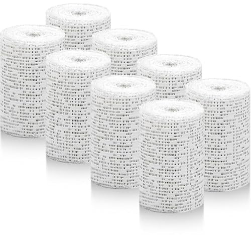 Garze Gesso,Bende in Gesso ad Asciugatura Rapida,Bende Gessate per Pelle,Viso,Modello del Corpo,Modello Dell'addome,Maschera,Ideale per Lavori di Artigianato e Modellazione,8 rotoli,7,5 * 270cm
