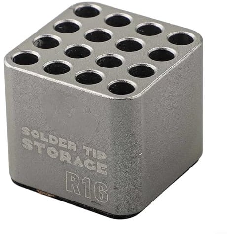 Fauhapyway Soldering Iron Tips Storage Box Heating Core 16-Hole Multi-grid Classification Collection Holder Accessories With Rounded Corners