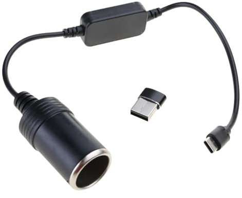 Laikoutd Cavo Potenziamento del Cavo Convertitore Alimentazione da 5v da USB C A 12 V per Filo Adattatore Portatile per Dispositivo per Auto da 10 W con Cavo Adattatore più Leggero Tipo Cocket Auto