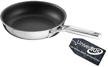 Schulte-Ufer Bratpfanne Quasar mit UniverSUS-Oberflächenstruktur und Energiekern, ohne PFAS/PTFE, 9558-20, Edelstahl, 20 cm