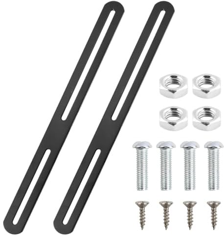 Samlonge 2 Set di Fissaggio per Cassetta Postale per Recinzione,275x24mm Fissaggio per Cassetta Postale Acciaio inossidabile e otto viti per Fissare le Cassette Postali a Cancelli o Recinzioni(Nero)