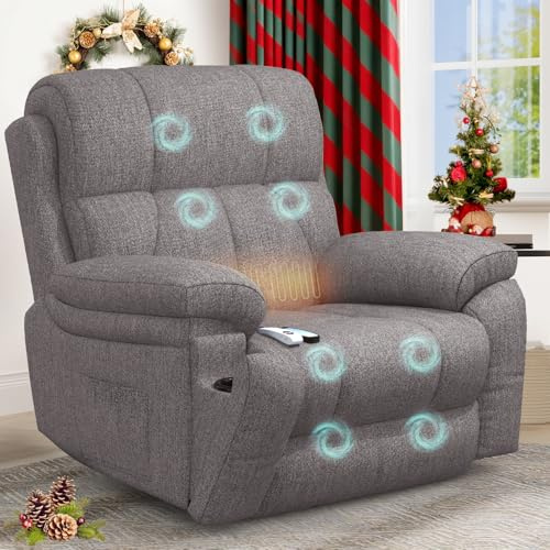 YONISEE Lift Chair Recliners for Elderly, Recliner Chair with Massage & Heat, Extended Footrest, Oversized Recliners Armchair Lounge Sofa with Type C+USB Ports, Hidden Drink Holders, Dual Side Pockets